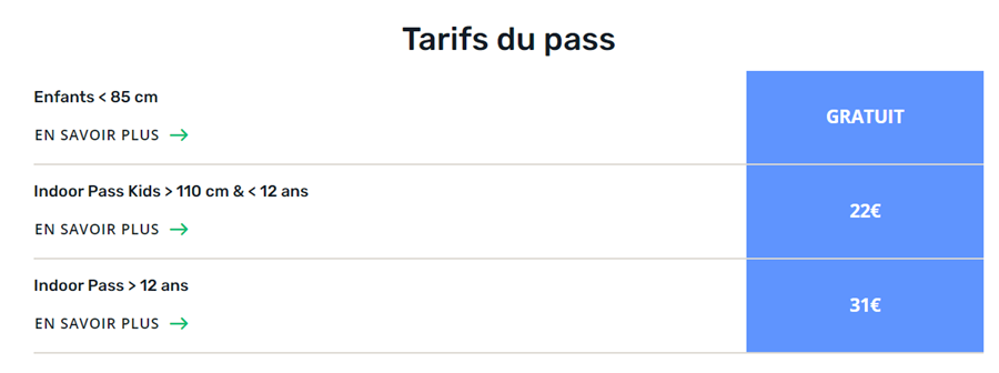 tarifs