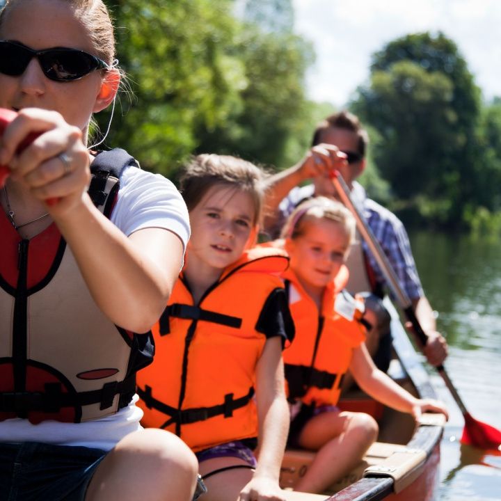 kayak en famille